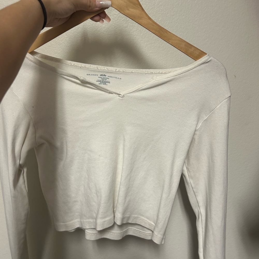 Brandy Melville beige crop top
